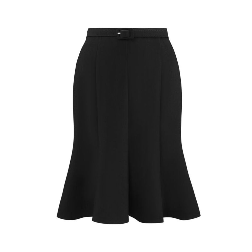 Fishtail Formal High Waist Ruffle Mini Skirt Black